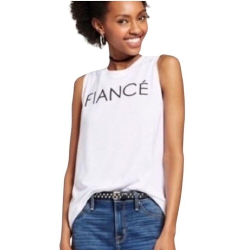 FIANCÉ White Tank Top Women’s Small Soft Spring Summer Shirt Modern Lux Blouse